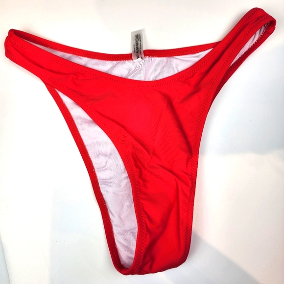 New Red Thong Bikini Thong Bottom  276 Size M - Picture 1 of 5